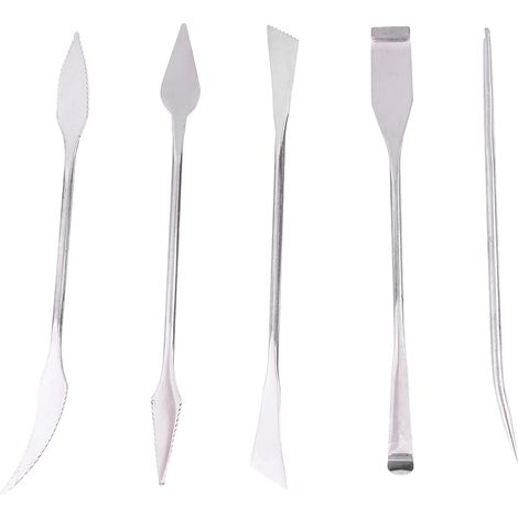 5 Pièces Outils de Sculpture en Céramique Cire Acier Inoxydable Set Artisanat DIY Modélisation (1/5)