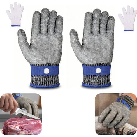 Gants anti-coupure 1 paire 24,5 x 10,5 cm - gants métalliques pour cuisine (1/5)