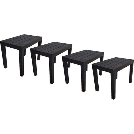SET 4 PEZZI PANCHINA/TAVOLO DOPPIAFUNZIONE TIMOR IN POLIPROPILENE DA ESTERNO ANTRACITE 60 X 38 X 45 CM (1/5)
