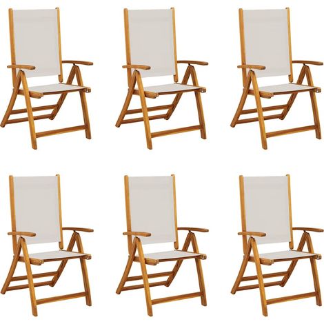 Maison Exclusive - Sedie da Giardino Pieghevoli 6 pz Massello d'Acacia e Textilene