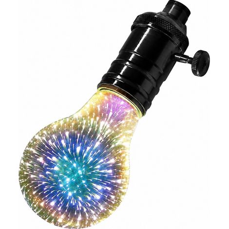 Ampoule LED 3D effet feu d'artifice, culot E27 4W, lumière décorative colorée, effet vintage (1/5)