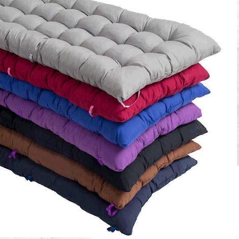 Coussin de banc en coton gris, 8 cm d'épaisseur, 40 x 80 cm, compatible avec la maison, le jardin et la balancelle de terrasse. (1/5)
