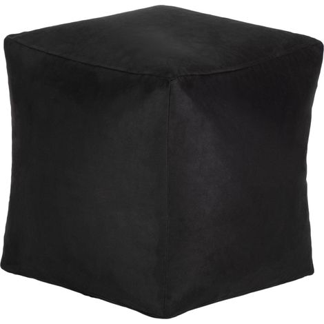 Loft 25 - Pouf per soggiorno, Pouf da interno a cubo per poggia gambe, Seduta morbida 40x40 cm per adulti e bambini, Pouf dal design ergonomico - Nero (1/5)