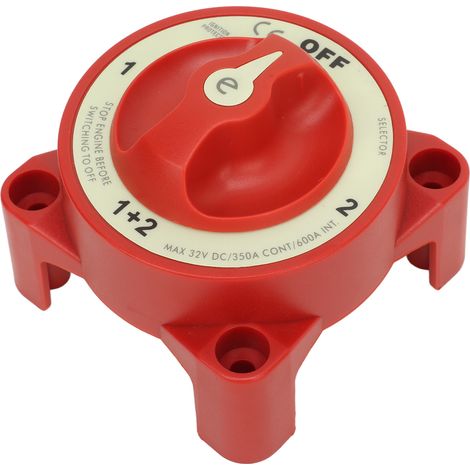 Sélecteur de batterie rotatif 3 bornes 350A 32V Coupe-batterie pour camping-car bateau voiture 9001E 4 positions (1/5)