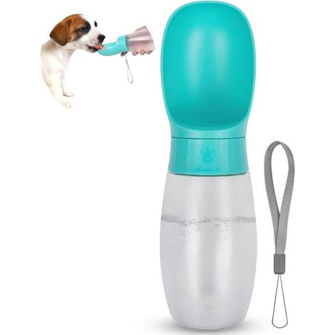 Botella de agua portátil para perros, A prueba de fugas, Botella de agua portátil para perros y gatos, Regalo para perros (500 ml, Azul) (1/5)