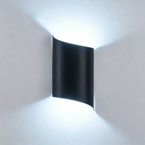 Lot de 1 appliques murales LED – Design moderne – Idéales pour chambre, salon, escalier et décoration murale – Luminaires polyvalents-Noir - Lumière blanche (1/5)