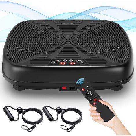 Pedana vibrante per allenamento, piattaforma fitness per allenamento total body, pedana vibrante con bande di resistenza per allenamento domestico con controllo della velocità in loco (1/5)