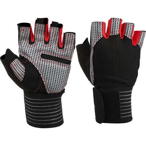 Gants de Fitness Demi-Doigts Antidérapants avec Soutien de Poignet pour Musculation (1/5)