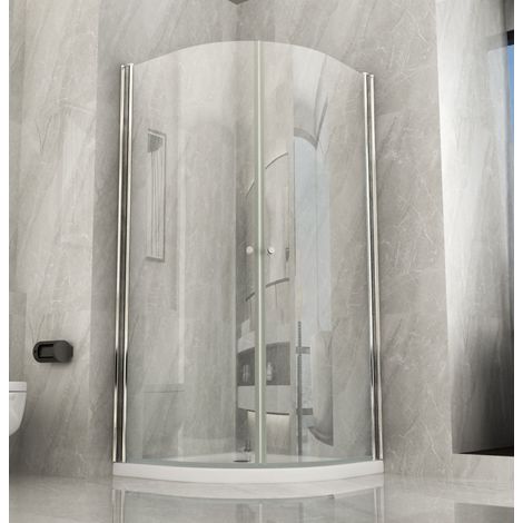 Box Doccia Tondo 80x80 90x90 2 ante Battente 6mm Semicircolare Vetro Cristallo - Misura Semicircolare 90x90 (1/4)