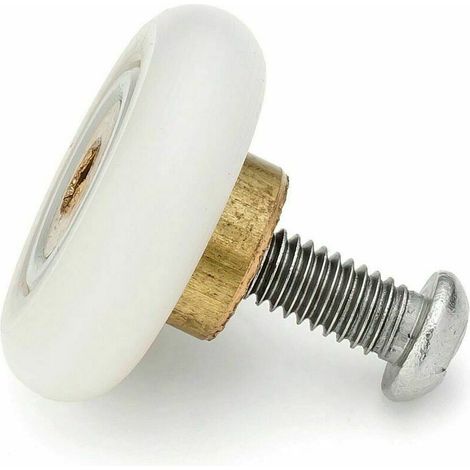 Rodillos de repuesto para puertas correderas de ducha – Juego de 4, 20 mm de diámetro, tornillos M6, fácil instalación.