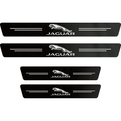 (4 pièces) Protection de seuil de porte de voiture compatible avec Jaguar XE,XF,XJ,F-Type,F-Pace,XKR,XEL,XFL,S,F,XK,XJL,XJ6,XJS Autocollant en fibre de carbone pour protection de seuil de porte (1/3)