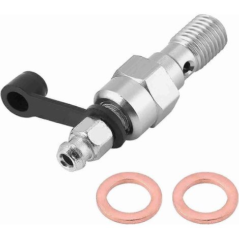Vis de purge d'étrier de maître-cylindre de frein de moto M10x1,25 mm, bouchon anti-poussière argenté (1/5)