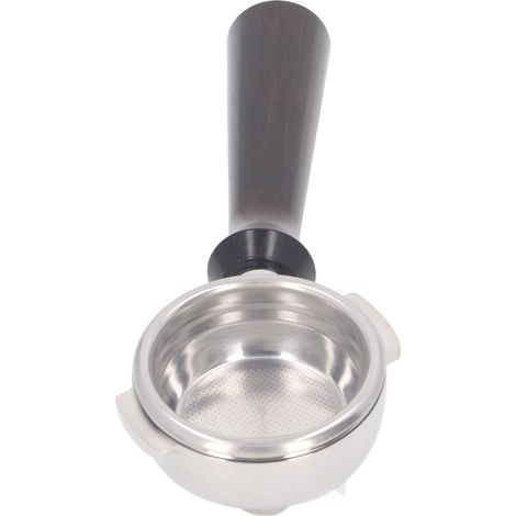 Doppel-Siebträger (58 mm) für Nuova Kaffeemaschinen, Edelstahl-Filterkorb, stabiler Holzgriff, F-förmig, Sandelholz (1/5)