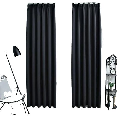 Cortinas opacas de alta protección, negras (1/2)
