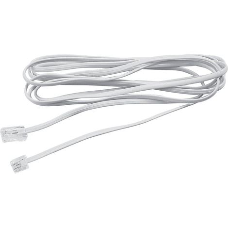 Cordon téléphonique de raccordement 5 mètres RJ11/RJ45 ivoire - Ebenoid