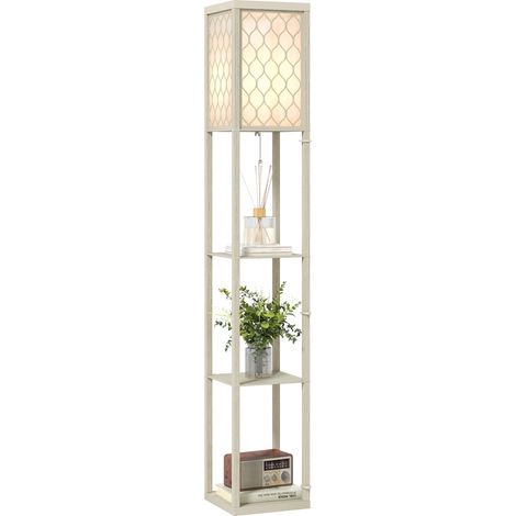Three-Shelf Standing Lamp - Oak/White (1/5)