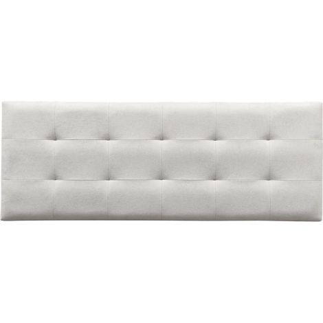 Cabecero Venus para colchón de 135/150cm tapizado en blanco, 150 cm (ancho) x 55 cm (alto) x 5 cm (fondo). (1/2)