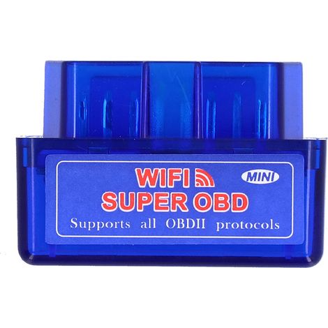 GARRYFIZH Mini détecteur de voiture WIFI compatible avec le scanner OBD2 ELM327 12 V, adaptateur de diagnostic Android, bleu (1/5)