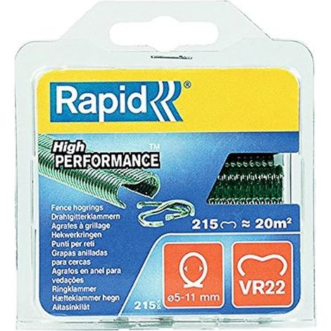 High-Quality VR22 Rapid Wire Mesh Staples - Green Plastic-Coated, 215 Staples