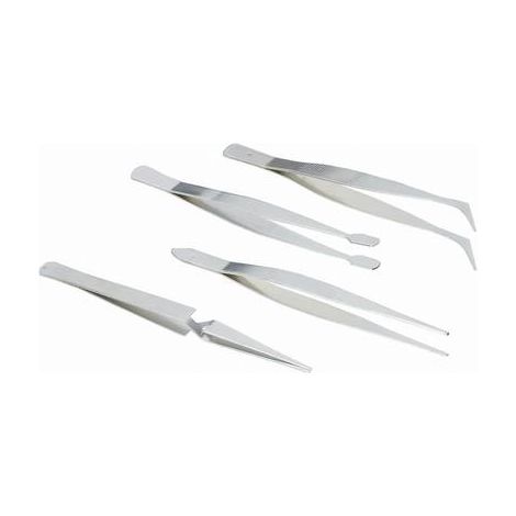 Brüder Mannesmann – Jeu de pinces brucelles 615 4 pièces inoxydable – Pincettes pointues, plates, rondes et trapézoïdales 110 mm – Pour travaux de précision - W65934 (1/2)