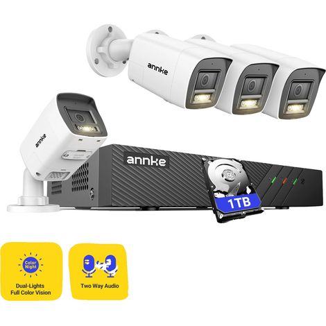 Sistema di sicurezza, risoluzione 3K, capacità di visione notturna, 1 TB (1/2)