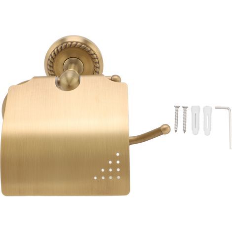 Soporte de papel higiénico de pared, soporte para toallas de papel con diseño antiguo retorcido, soporte para papel higiénico de baño de pared, para debajo del armario de la cocina. (1/5)