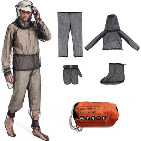 Costume d'apiculture Répulsif contre les moustiques Insectes en maille ultra légère Vêtements à capuche complets avec manteau Vêtements de protection Hommes Femmes XXL (1/4)