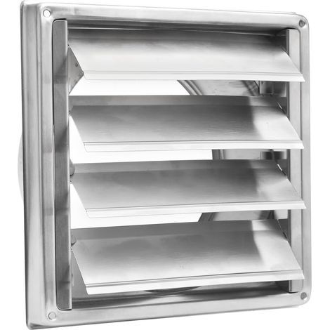 Grille de ventilation 150 mm avec clapet anti-retour - Grille résistante aux intempéries en acier inoxydable avec lamelles amovibles (1/5)