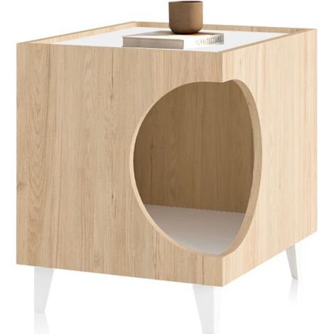 Mesita de noche Homely Pets Roble - Blanco (ancho) x 49cm (alto) (1/5)