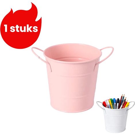 article - Porte-stylo en fer - Boîte de rangement de bureau - Décoration de bureau - Boîte de rangement de luxe - Rose (1/5)