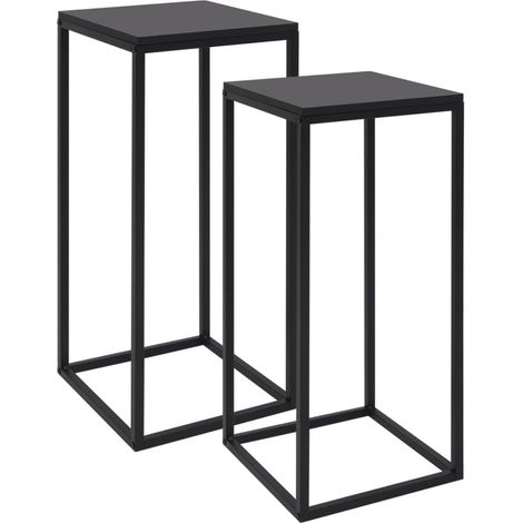 Maison Exclusive - Beistelltische 2 Stk. Schwarz Stahl