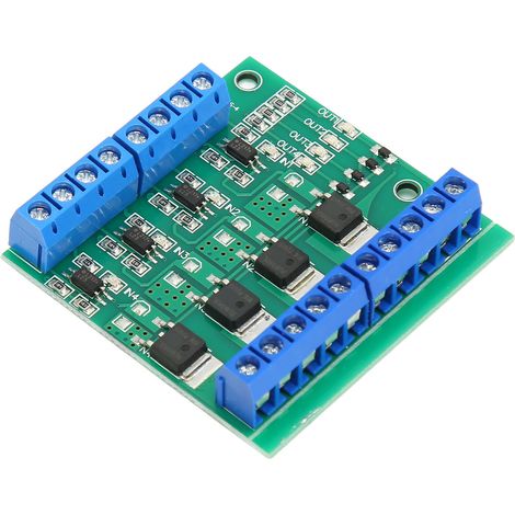 Module de contrôle PWM 4 canaux pour moteurs, entrée 3-20V, sortie 3.7-27V, carte driver à transistors MOSFET. (1/5)
