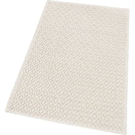 Tapis de Salle de Bain Pur Coton Tapis de Chambre Lavable Élégant Absorbant à Pois - 60x95 cm