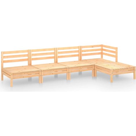 Maison Exclusive - Set Salotto da Giardino 5 pz in Legno Massello di Pino