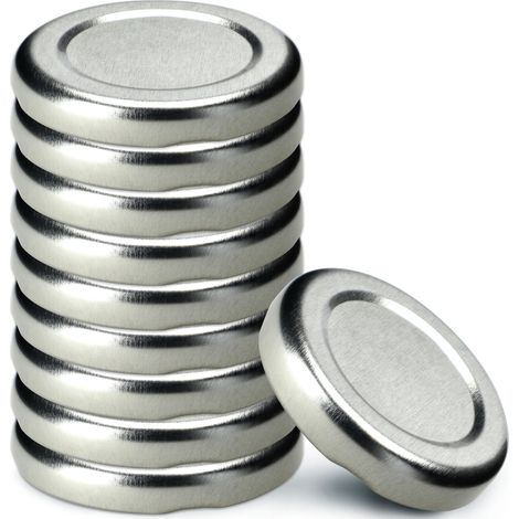 KADAX Schraubdeckel fi43 mm, aus Metall, für Einmachgläser, 10 Stück, Silber