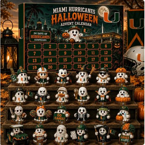 Christmas Advent Calendar - Miami Hurricanes 2026 Halloween Advent Calendar - Halloween Advent Calendar -