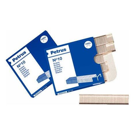 Boîte de 1000 agrafes galvanisées type nº 10 pour agrafeuses d'école/bureau petrus