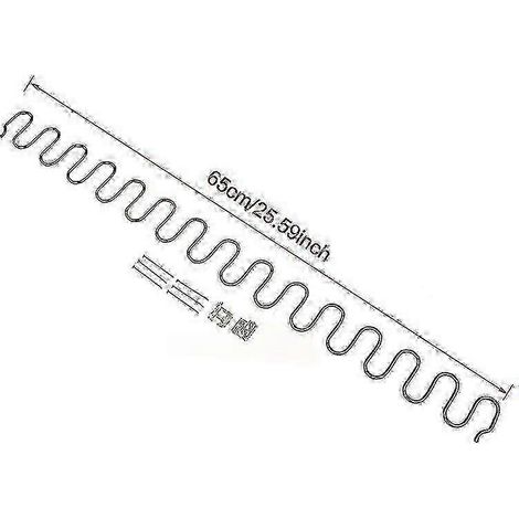 Ressorts de réparation de meubles avec clips, disponibles en longueurs de 45 cm, 50 cm, 60 cm, 65 cm et 70 cm, compatibles avec les remplacements de canapés et de chaises, longueur 65 cm. (1/5)