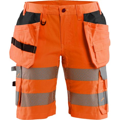 Kurze Arbeitshose mit hoher Sichtbarkeit, Stretch, Damen 7186 – Orange S – FR(36) – SE(C34) – Normen