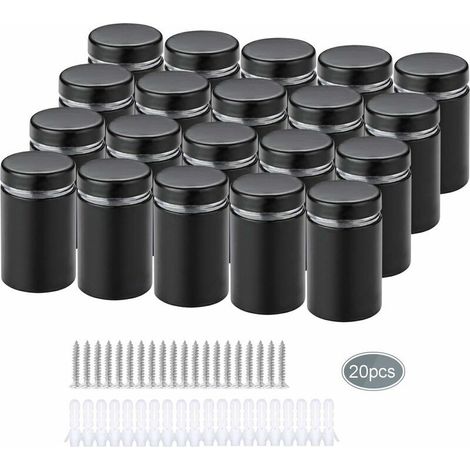 20 Pièces Entretoise de Verre,Acier Inoxydable Publicité Vis,Verre Signe Publicité Clous Vis Frameless Standoff Fixations Clamp (1/5)