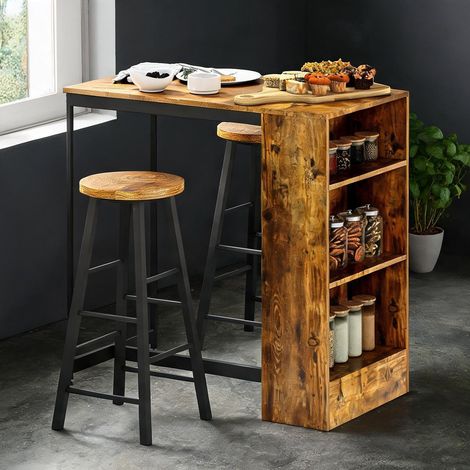 Ensemble table de bar et tabourets 91 x 49 x 91 cm (1/5)