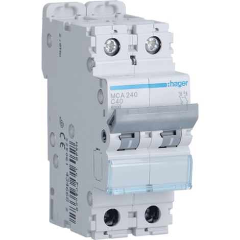 HAGER MCA240 Disjoncteur courbe M-C 6kA 2P 40A