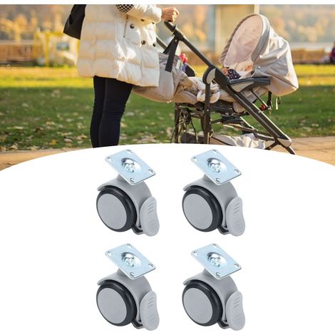 5 cm (2 Zoll) Doppelschwenkrad mit vier Löchern und Flachbremse, für Sessel oder Sofa. (1/5)