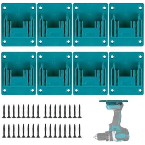 Support Outils Mural pour Makita 18V, 8 Pièces Support Machine Makita avec 32 Vis, Porte Outils Mural Support Perceuse pour Makita Perceuse sans Fil de Machine Atelier Stockage (Cyan Bleu) (1/5)