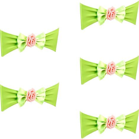 Bande élastique pour chaise de mariage, 5 pièces,-Vert clair (1/2)