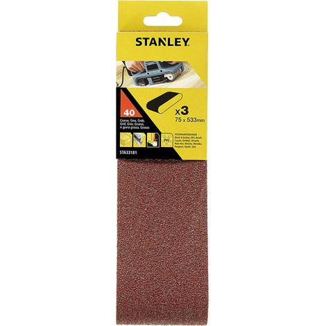 NASTRO ABRASIVO PER LEVIGATRICI A NASTRO mm 75 x 533 - gr. 40 - STANLEY