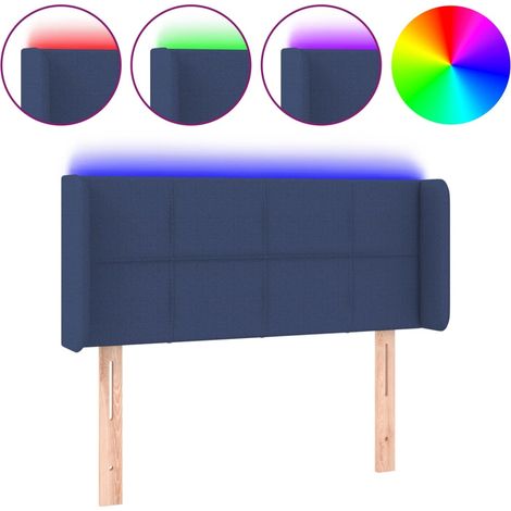 Maison Exclusive - Testiera a LED Blu 103x16x78/88 cm in Tessuto