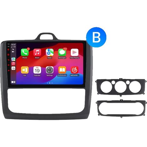 Radio para coche, pantalla táctil, sistema de navegación, compatible con Ford Focus Mk2 (C307) 2004-2011, ventilador de refrigeración integrado, navegación GPS Android, Linux - B (1/2)
