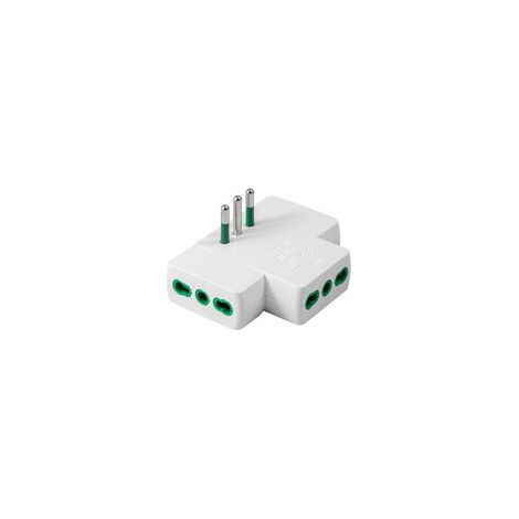 FME 87225RM ADATTATORE PIATTO 10A 3PR BIP C/LIMIT. BCO