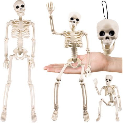 Decorazione scheletro di Halloween, 40 cm, arti mobili
